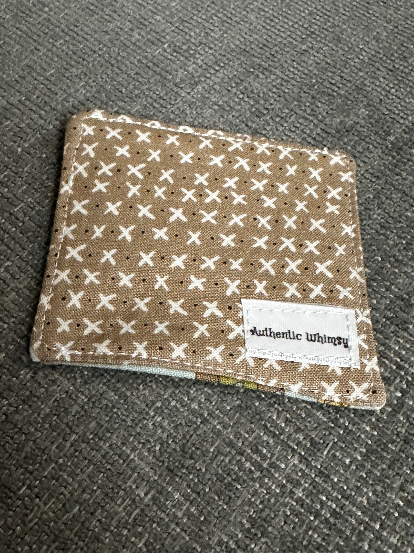 Corner Bookmark - Yellow Gingham with Blue Fabric with Dogs