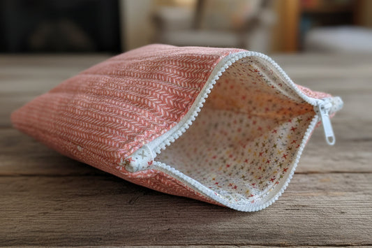 Fabric pouch with zipper