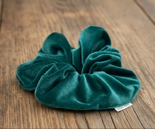 Dark Green Mega Velvet Scrunchie