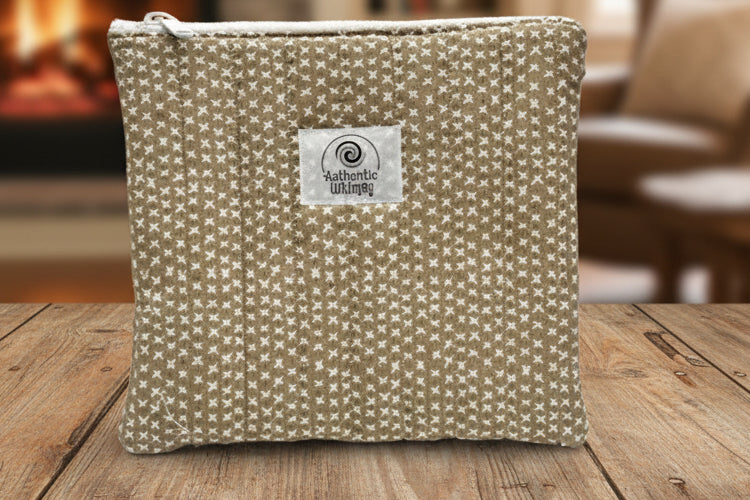 Beige zipper pouch