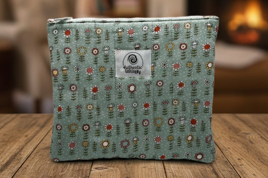 Fabric pouch with floral pattern 