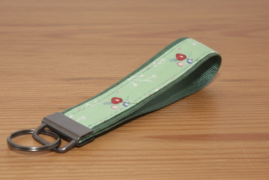 Sage green floral keychain