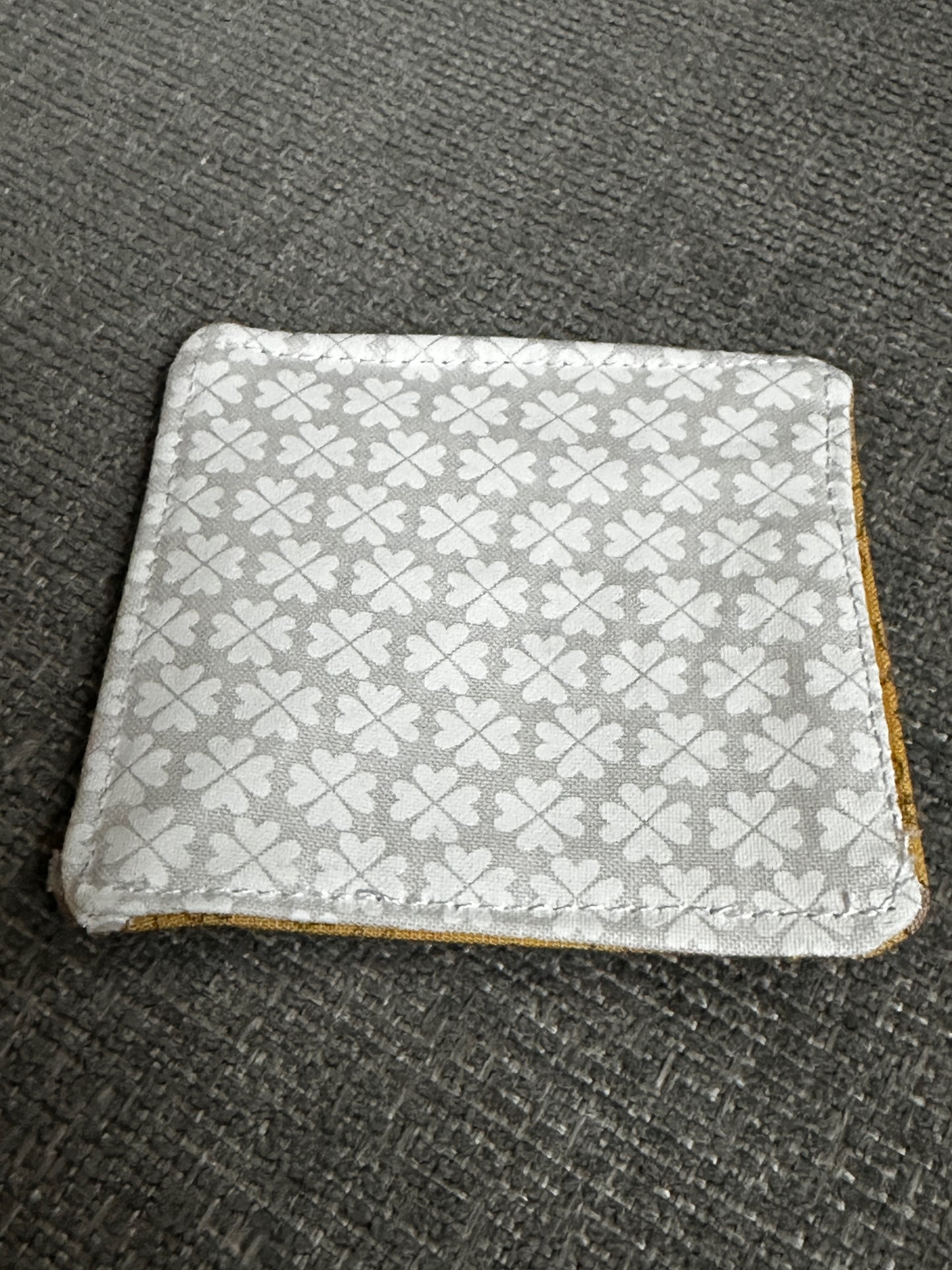 Corner Bookmark - Check Gingham Fabric with White Clover Fabric