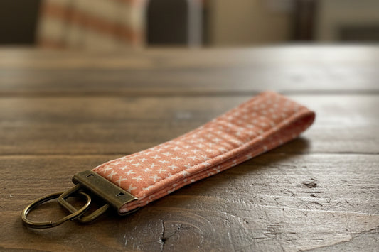 Orange fabric keychain